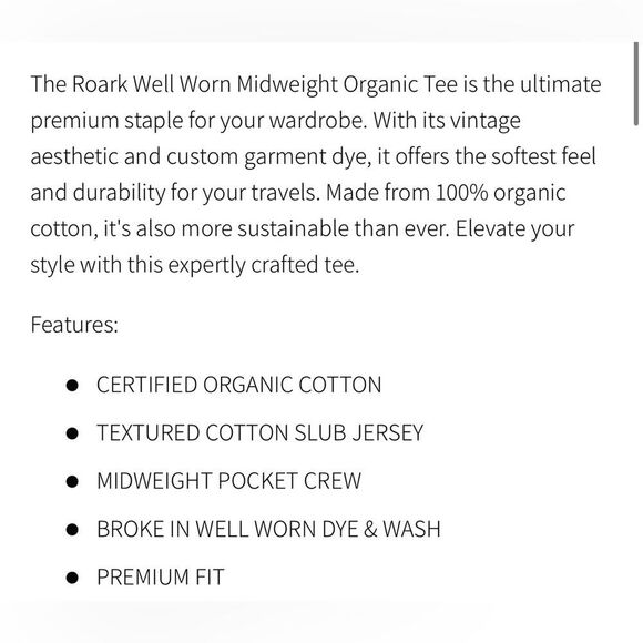 Roark mens midweight White T-Shirt size XXL - Picture 11 of 11